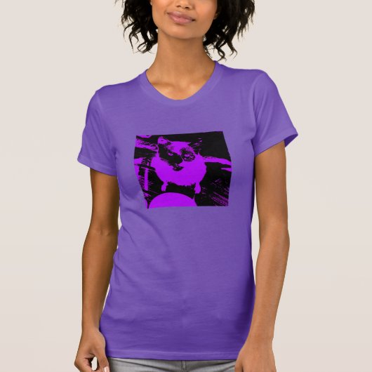 パープルブラックキャット Tシャツ (正面)