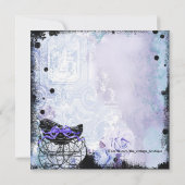 パープルブラックキャリッジベビーシャワー招待状 招待状 (裏面)