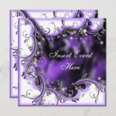 パープルブラックキンセアニェラ「スウィート16」パーティー 招待状 (正面/裏面)