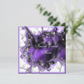 パープルブラックキンセアニェラ「スウィート16」パーティー 招待状 (スタンド正面)