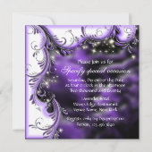 パープルブラックキンセアニェラ「スウィート16」パーティー 招待状 (裏面)