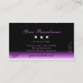 パープルブラックグラデーションスパークルジュエリーイニシャルトレンディー 名刺 (裏面)