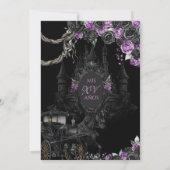 パープルブラックゴシックプリンセスハロウィーンキンセアニェラ 招待状 (裏面)