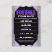 パープルブラックサッカーのトレーディングカードサッカー選手 コーリングカード (裏面)