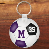 パープルブラックサッカーゴールガールズチームスピリット キーホルダー (裏面)