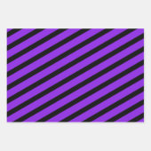 パープルブラックストライプの水玉模様ハロウィーン ラッピングペーパーシート (正面)