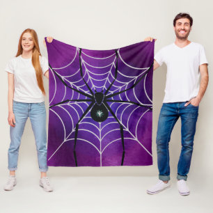 パープルブラックスパイダーブランケット フリースブランケット