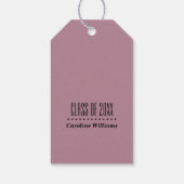 パープルブラックダマスクパターン卒業ありがとう ギフトタグ (裏面)