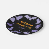 パープルブラックハロウィーン誕生日パーティー紙プレート ペーパープレート (アングル)