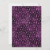 パープルブラックヒョウの斑点グリッターフレーム誕生日 招待状 (裏面)