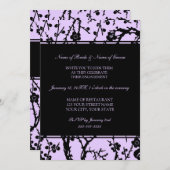 パープルブラックフローラ婚約パーティ招待状 招待状 (正面/裏面)