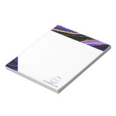 パープルブラックマーブルビジネスブランディングメモ帳 ノートパッド (回転)