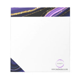 パープルブラックマーブルビジネスブランディングメモ帳 ノートパッド