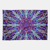 パープルブラック万華鏡のように千変万化するパターンマンダラアート キッチンタオル (横)