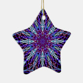 パープルブラック万華鏡のように千変万化するパターンマンダラアート セラミックオーナメント (右)