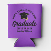 パープルブラック大学院カスタム卒業式パーティー 缶クーラー (正面)