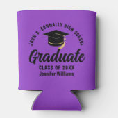 パープルブラック大学院カスタム卒業式パーティー 缶クーラー (裏面)