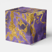 パープルブラック大理石フェイク金ゴールドグリッターパターン フェイバーボックス (裏面サイド)