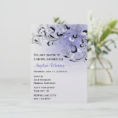 パープルブラック抽象芸術スワーズブライダルシャワーインビタット 招待状 (スタンド正面)