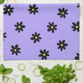 パープルブラック熱帯フローラ春 キッチンタオル (折り畳み)