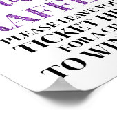 パープルブラック紙吹雪おむつラッフルベビーシャワー ポスター (角)