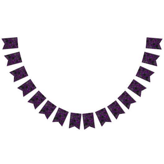 パープルブラック結婚のゴシックバラ バンティングフラッグ (全)