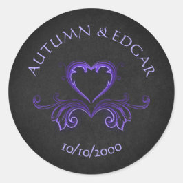 パープルブラック結婚ゴシック ラウンドシール