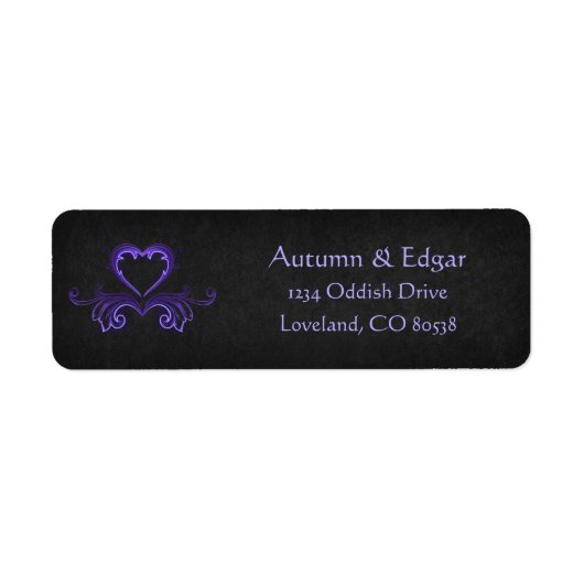 パープルブラック結婚ゴシック ラベル (正面)
