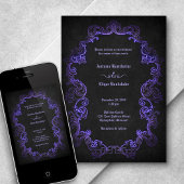 パープルブラック結婚ゴシック 招待状