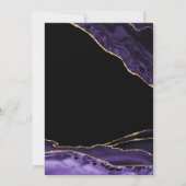 パープルブラック金ゴールドアゲート40歳の誕生日 招待状 (裏面)