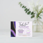 パープルブラック金ゴールドサンキュービジネスカード 名刺 (スタンド正面)