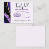 パープルブラック金ゴールドサンキュービジネスカード 名刺 (正面/裏面)