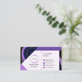 パープルブラック金ゴールド大理石デザイン名刺 名刺 (スタンド正面)