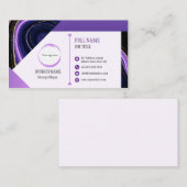 パープルブラック金ゴールド大理石デザイン名刺 名刺 (正面/裏面)