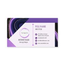 パープルブラック金ゴールド大理石デザイン名刺