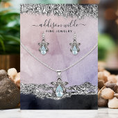 パープルブラック銀モダンジュエリー表示カード 名刺