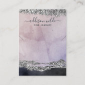 パープルブラック銀モダンジュエリー表示カード 名刺 (正面)