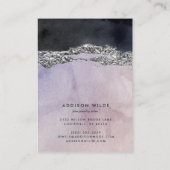 パープルブラック銀モダンジュエリー表示カード 名刺 (裏面)