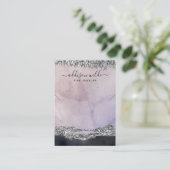 パープルブラック銀モダンジュエリー表示カード 名刺 (スタンド正面)