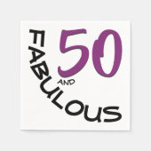 パープルブラック50と素晴らしいタイポグラフィ誕生日 スタンダードカクテルナプキン (正面)