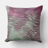 パープルブルガンディアクアミントゼブラヒョウ クッション (正面)