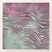 パープルブルガンディアクアミントゼブラ ガラスコースター (正面)