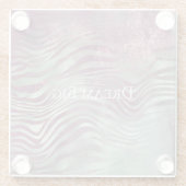 パープルブルガンディアクアミントゼブラ ガラスコースター (裏面)