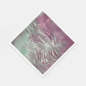 パープルブルガンディアクアミントゼブラ スタンダードランチョンナプキン (角)