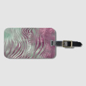 パープルブルガンディアクアミントゼブラ ラゲッジタグ (正面横)