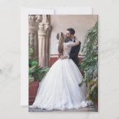 パープルブルゴーニュフローラ結婚ブラックのパーティー 招待状 (裏面)