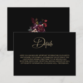 パープルブルゴーニュブラック結婚フローラ詳細 エンクロージャーカード