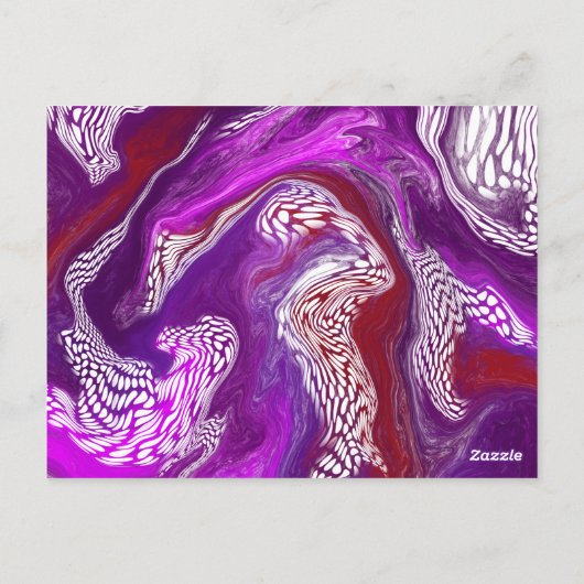 パープルブルゴーニュ絵を描ー注。ウェディング日付を保存 ポストカード