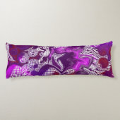 パープルブルゴーニュ赤抽象芸術流体芸術 ボディピロー (裏面)