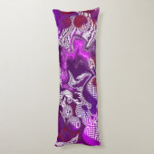 パープルブルゴーニュ赤抽象芸術流体芸術 ボディピロー (裏面 (縦))